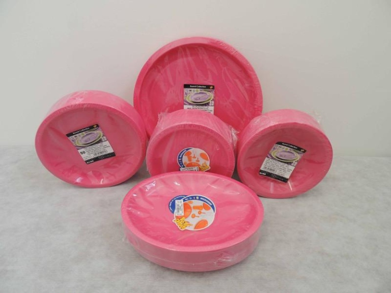 piatti rotondi microonde rosa